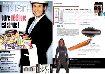 Le baume des titans blanc dans Triathlète magazine